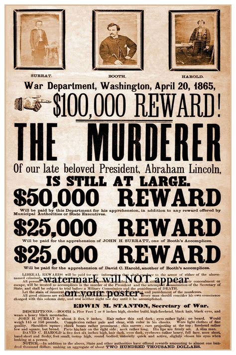 wanted poster of john wilkes booth|A rare ‘wanted’ poster for John Wilkes Booth after he ...